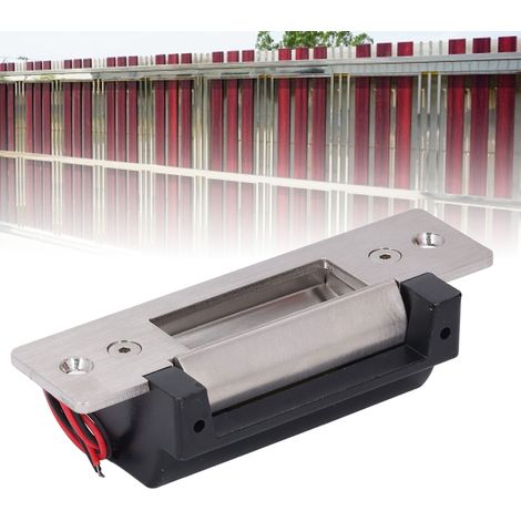 Serrure électrique pour porte - Verrouillage électrique haute sécurité avec mode Fail Safe/Secure DC 12V - Système contrôle d'accès cylindrique - Stainless Steel PVC - 124x43x32mm - NC NO Switchable - (1/4)