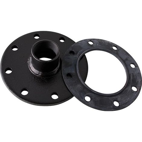 Flanschplatte 8-Loch 180 mm mit 1 1/2 Zoll IG und Dichtung Adapter Elektroheizer (1/3)