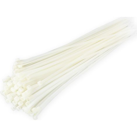 Bridas blancas para cables de 4,8 × 200 mm, 100 unidades, amio-04310 (1/5)