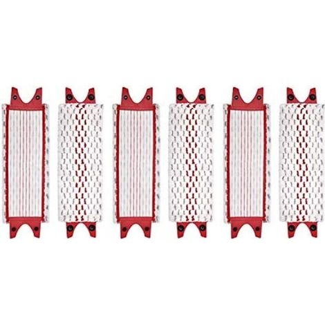 Serpillière Microfibre - 6 Pièces - 36 x 14 cm - Compatible Balai à Franges - Pour Sols Durs - Lot de Rechanges (1/5)
