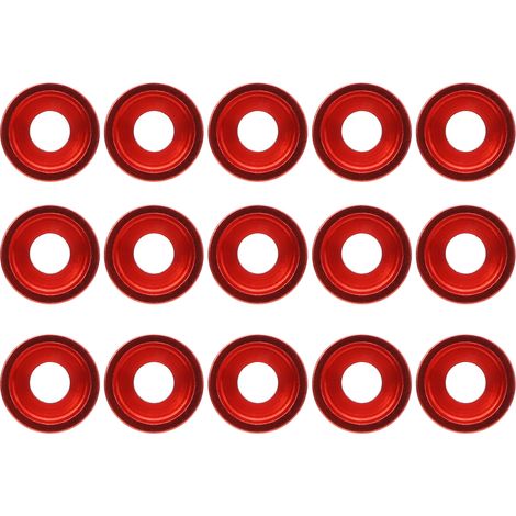 15 rondelles à tête fraisée M3 en alliage d'aluminium concave, compatibles avec les modèles RC (rouge). (1/5)