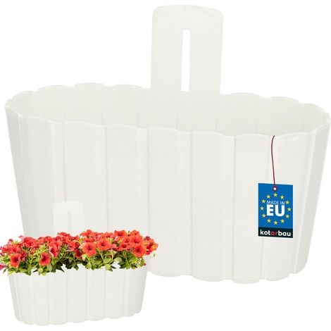 Vaso da fiori da parete, colore bianco rustico, 280 mm.