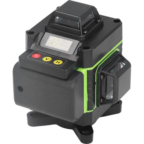 Niveau laser 16 lignes 4D à mise à niveau automatique, télécommande, affichage numérique, prise UE 110-240 V, vert (1/5)
