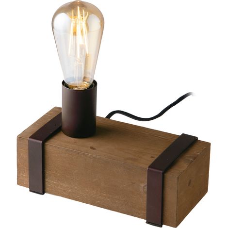 "Lampada da tavolo TEXAS in legno e metallo moro" (1/2)