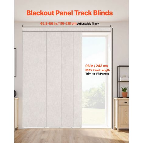 Store à Panneaux Occultants Verticaux sur Rail Extensible 116-218 cm Largeur, Panneau Japonais Ajustable jusqu'à 243 cm Hauteur, po… (1/5)