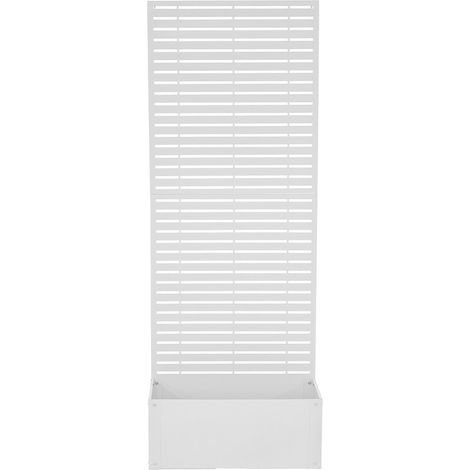 Fioriera con Spalliera in Metallo bianca Pannello Divisorio Giardino Traliccio per Rampicanti Frangivento Fioriera Verticale Balcone Alta CM 180 X60 Acciaio Trattato Esterno Moderno (1/5)