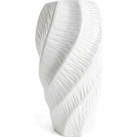 Vase en Céramique Blanc pour Pampa, Vase Décoratif Moderne de 20 cm avec Motif Tordu pour Centre de Table – Idéal pour Salon, Chambre, Bureau (1/5)