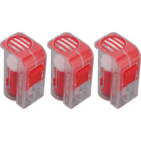 Lot de 3 flacons marque-reines améliorés, tiroir coulissant fluide, outil apicole rouge. (1/4)