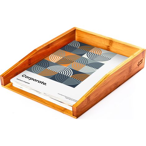 Ablagefach Dokumentenfach edles Design Maße: 25,3 x 5,8 x 33 cm Bambus