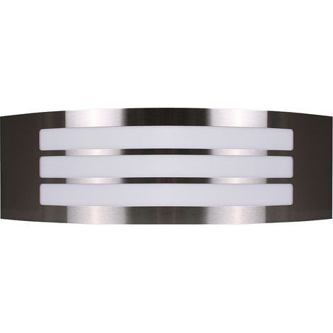 APPLIQUE PER LAMPADINE CON ATTACCO E27 PER ESTERNO - DESIGN MODERNO SEMICILINDRICO IN ACCIAIO E PVC (1/5)