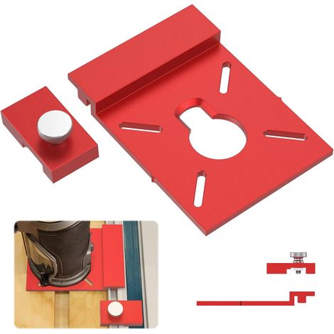 Führungsschienenadapter, Kettensägen-Führungsschienenadapter mit Endanschlag, Aluminiumlegierung Oberfräse Adapterplatte für reibungsloses und präzises Schneiden in der Holzbearbeitung (1/5)