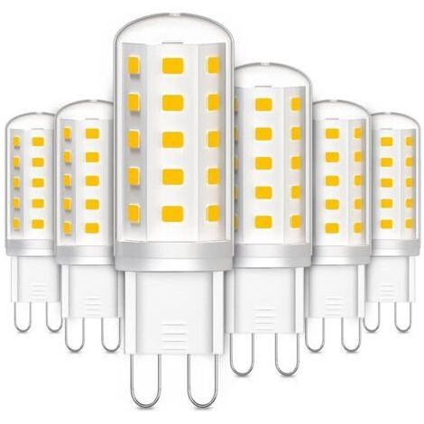 Set of 6 G9 LED Bulbs, 3W Equivalent to 30W Halogen Lamp, Warm White No Flicker for Bedroom Living Room Kitchen Garden, Non-Dimmable (1/5)
