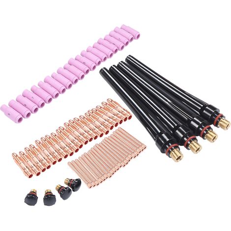 Kit de soudage TIG 68 pièces : lentille à gaz, couvercle arrière, accessoires de buse de soudage WP‑17/18/26 (1/5)