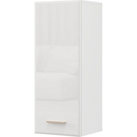 Mobile Pensile Fresis, 2 Ripiani, Un'anta, 3 Vani, 39x96h cm Bianco Opaco
