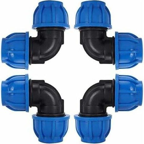 PE 25 Equal-leg plastic bend for polyethylene pipes ø 25, water pipe bend connector made of PE plastic, quick-coupling accessory for drinking water purifiers (ø 25) (1/5)