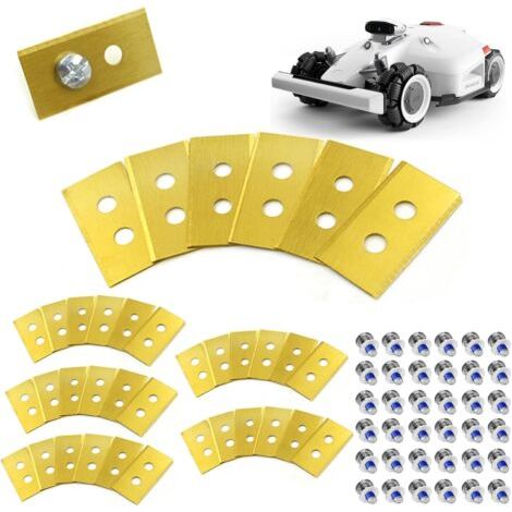 Lames de rechange pour tondeuses à gazon robotisées, 36 pièces Compatible avec TOUTES les lames de rechange pour tondeuses à gazon robotisées des séries Mammotion Luba et YUKA Double trou LongLife