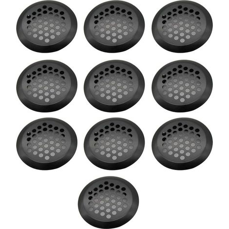 Set mit 10 runden Lüftungsgittern aus Edelstahl, 35 mm Durchmesser, runde Luftlöcher für die Küchenschranklüftung (1/5)