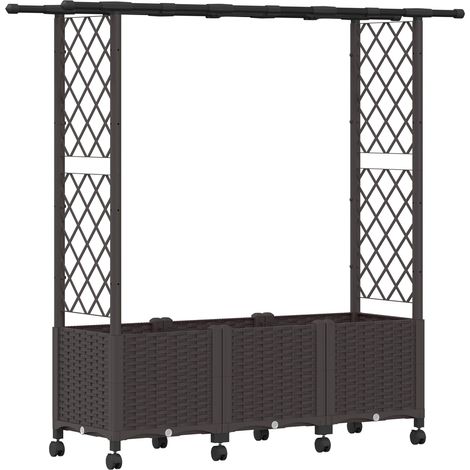Maison Exclusive - Hochbeet mit Rankgitter und Dach Braun 162,5 x (1/5)