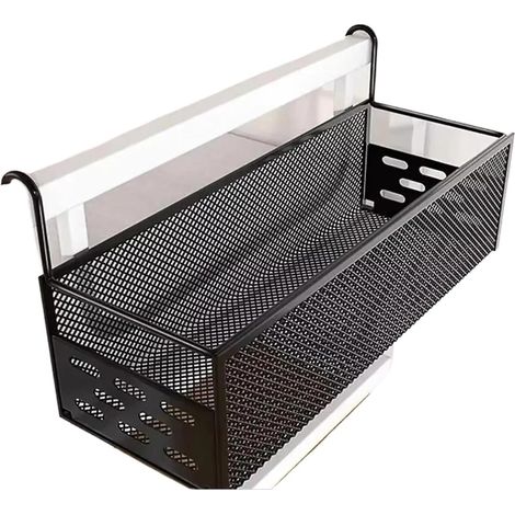 Panier Suspendu en Fer Forgé Panier de Chevet Suspendu en Fer, 1 pièce, Support de Rangement for lit Suspendu sans poinçon, étagère de Chevet(Black) (1/5)