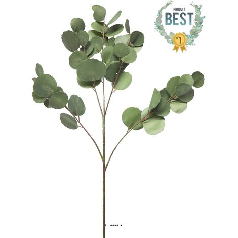 Branche d'Eucalyptus artificielle, 3 ramures, H 88 cm - BEST (1/4)