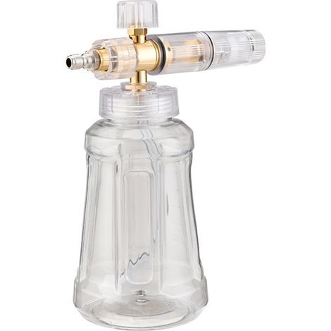 Pistolet à mousse, pulvérisateur de lavage de voiture avec buse réglable à connexion rapide de 1/4 pouces, bouteille transparente de 1 L, canon professionnel pour le lavage (1/5)