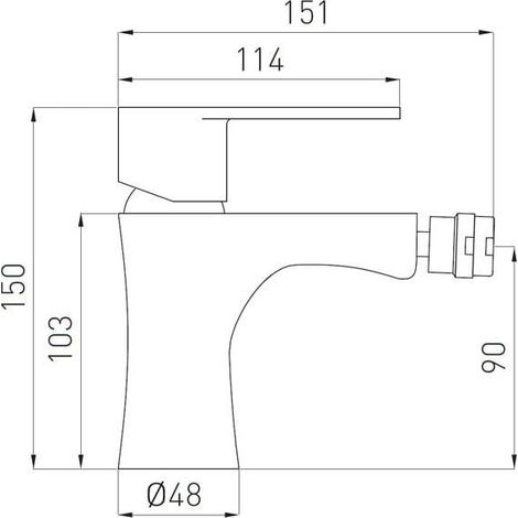 Ferro Algeo grifo bidé cromo diseño moderno (1/2)