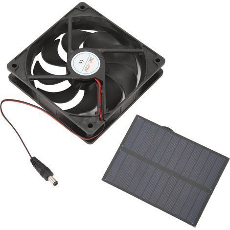 Kit de ventilateur solaire extérieur en silicium monocristallin pour caravanes, camping-cars, toilettes et niches pour animaux, 12 V, 3 W (1/5)