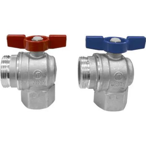 Coppia valvole di intercettazione a gomito per collettore di distribuzione ø11/4"x1" VALSIR