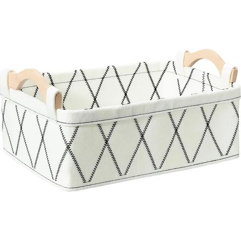 3 cajas de almacenamiento de fieltro con asas de madera, diseño cúbico, para revistas y regalos, decoración del hogar. (1/5)