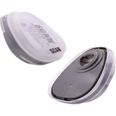 Scan N7501+PP7501+CJZ7501 Twin Half Mask P2 Particle Filter Cartridge Pack of 2 (1/2)