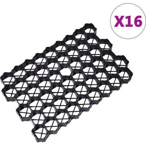 Maison Exclusive - Grilles d'herbe 16 pcs noir 60x40x3 cm plastique (1/5)