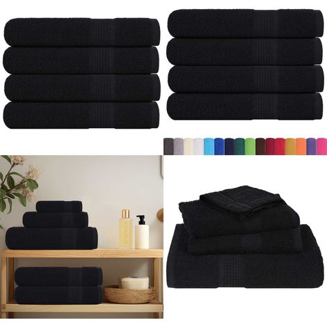 vidaXL Saunatücher 4 Stk. Schwarz 80x200 cm 360 g/m² 100% Baumwolle (1/5)