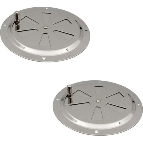 Rundes Lüftungsgitter, verstellbares rundes Lüftungsgitter, 2 Stück 125 mm rundes Lüftungsgitter aus Edelstahl 316 – Silber (1/4)