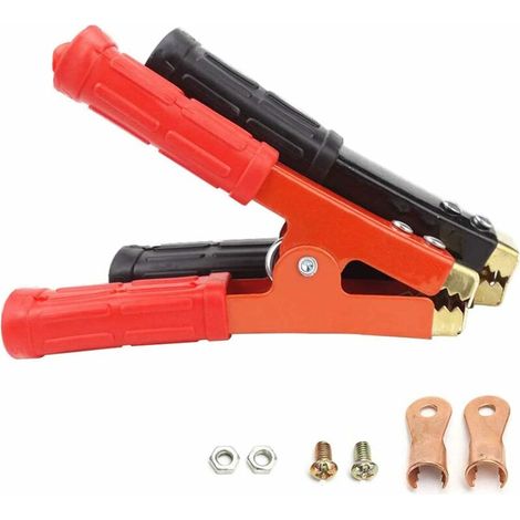 2pcs 800A Battery Clips Metal Alligator Clips Insulated Battery Clips with Plastic Grip for Jumper Cables (1/5)