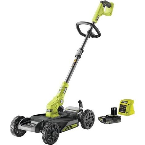 RYOBI - Cortacésped 3 en 1 ONE+ de 18 V - Cortacésped / Recortadora / Recortadora de bordes. - Corte de 30 cm + batería de 2 Ah y carga. -RY18LMC30A-120
