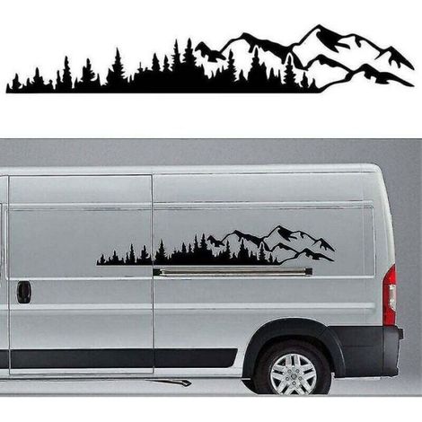 2 pièces autocollant de voiture montagne forêt vinyle voiture autocollant camion fenêtre pare-chocs voiture porte autocollant Kayak (1/4)