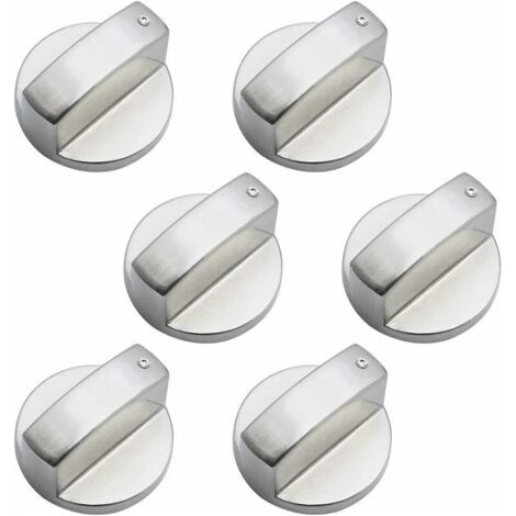 Boutons de Commande Universels en Métal Bouton Cuisinière à Gaz 6mm boutons de contrôle universels bouton de poêle pour cuisinière à gaz cuisinière four plaque de cuisson（6 Pièces）LO-Ron