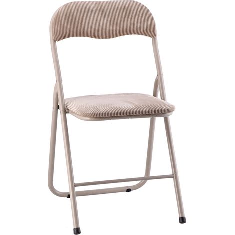 Regalo Italiano Sedia Pieghevole Nadia Beige 44 x 47 x 80 Cm – Struttura in Ferro