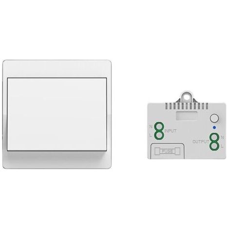 Interrupteur sans fil auto-alimenté, aucune pile requise, télécommande sans fil des appareils d'éclairage, étanche et sûre, peut être installée directement dans la salle de bain, etc. (1 To 1)