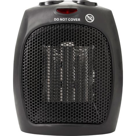 Briebe HT1128 Calefactor Cerámico Portátil PTC, Termostato Regulable, 2 Niveles Potencia, Función Ventilador 1500W Negro