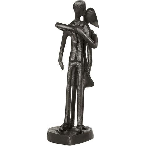 Statuette Couple en Fer, Sculpture Homme Femme Amour, Décoration Maison/Bureau, Cadeau Anniversaire/Mariage, S'embrasser Derrière (1/5)
