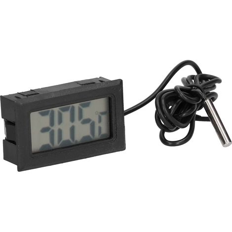 Thermomètre électronique numérique LCD noir en ABS avec sonde externe (1/5)