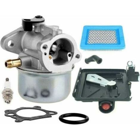 Carburador 799868 para motores Briggs & Stratton 498170, 799872, 694202, 497586, 498254, 790821 - Compatible con carburador Briggs & Stratton 14111 + 795259. Filtro de aire y base.