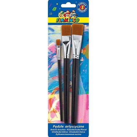 Pennelli artistici piatti, 3 pezzi