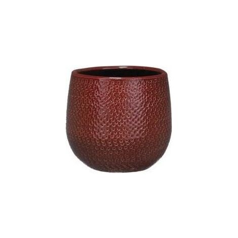 Pot décoratif en céramique design moderne rond D14 pour plantes intérieur extérieur - PANGIVO