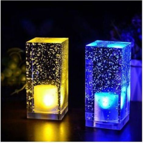 Lampe Bureau Cristal LED Rechargeable, Ambiance KTV/Restaurant, Veilleuse Décorative, Personnalisable, Lumière d'Ambiance (1/3)
