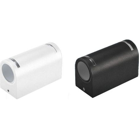 APPLIQUE DA MURO SINGOLA DOPPIA EMISSIONE BIANCO NERO GU10 IP54 UNIVERSO 220V 2 emissioni,bianco