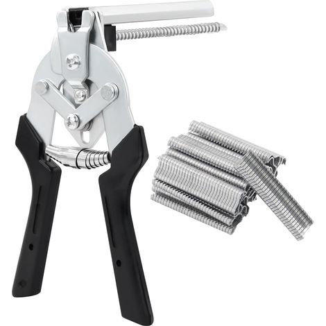 Sausage Clamp, Fence Clamp with 600 M Nails, Sausage Clamp, Hog Ring Clamp for Fences, Cages and Furniture (1/5)