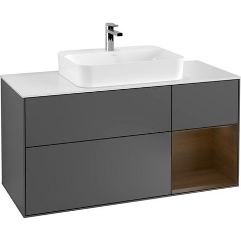 V&B Waschtischunterschrank Wandbeleuchtung Finion 120cm, Pl w m, Rg re wal ven, Anthrac. m (1/2)