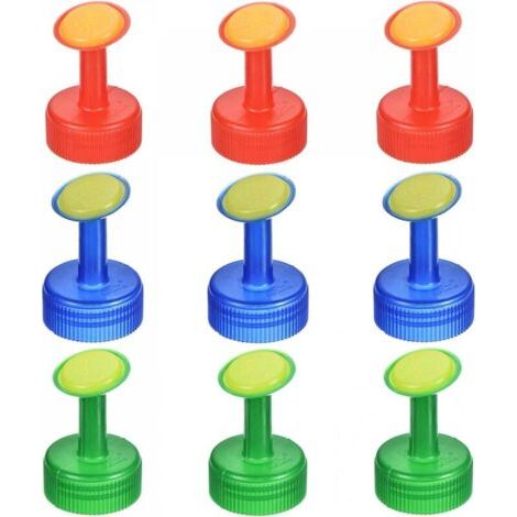 Ulisem Lot de 9 bouchons d'arrosoir de 28 mm de diamètre intérieur pour arrosoirs de jardinage Rouge Vert Bleu (1/4)